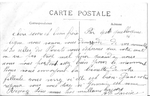 A 1 - Correspondance de Noémie à sa soeur Anna