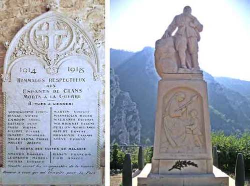 CP0  Monuments aux morts de Clans et de Peille